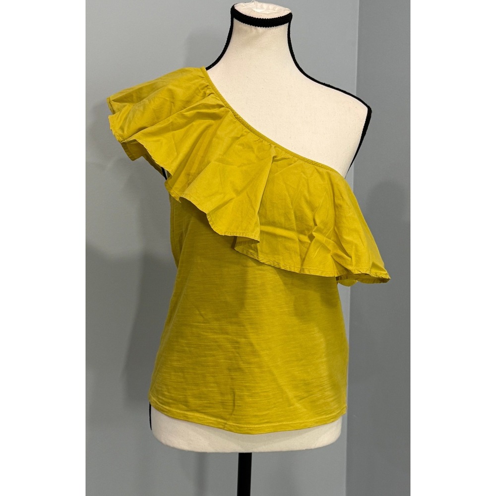 Nation LTD Small Noella Ruffle One Shoulder Top Luxury Resort Wear Elevated Boho